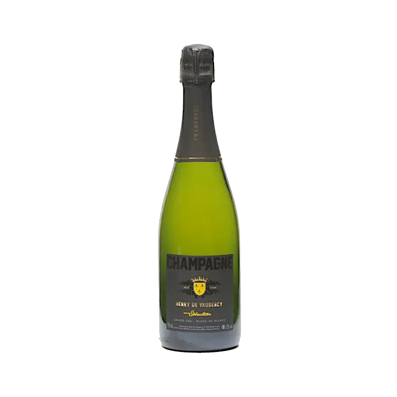 En kasse med 6 flasker Champagne Henry de Vaugency Selection Grand Cru, 75 cl
