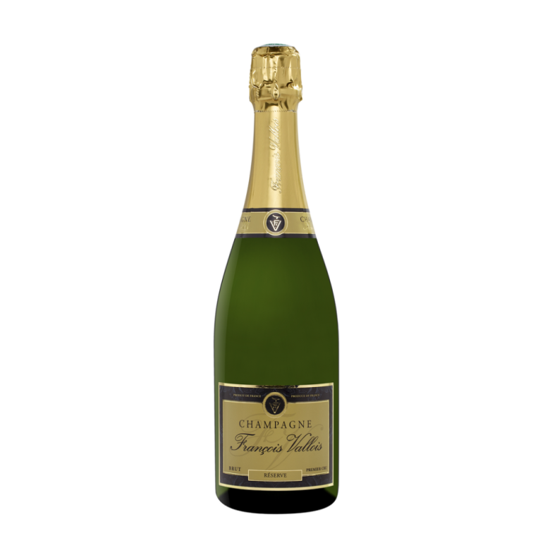 En kasse med 6 flasker Champagne Francois Vallois Rserve Brut, 75 cl